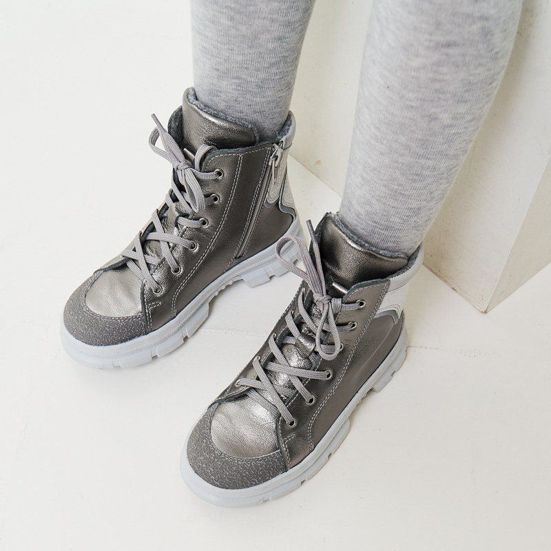 Ботинки байка, артикул 1949, цвет серебристый купить в интернет-магазине Shoeslel с доставкой по России