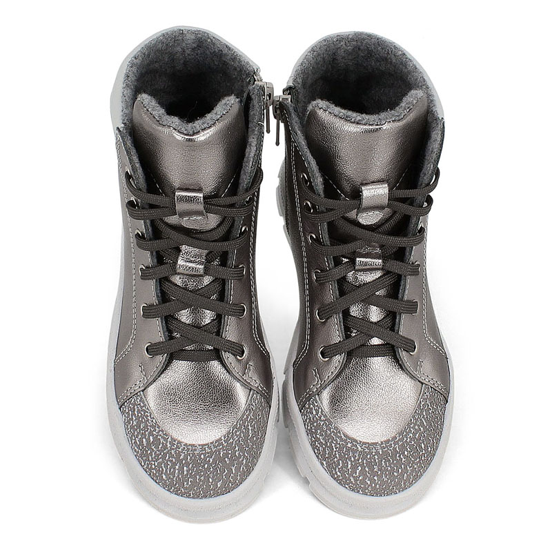 Ботинки байка, артикул 1949, цвет серебристый купить в интернет-магазине Shoeslel с доставкой по России