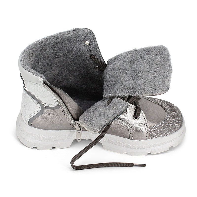 Ботинки байка, артикул 1949, цвет серебристый купить в интернет-магазине Shoeslel с доставкой по России