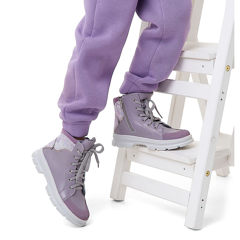 Ботинки байка, артикул 1949, цвет сиреневый купить в интернет-магазине Shoeslel с доставкой по России