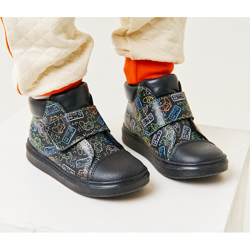 Ботинки малодетские байка, артикул 1959, цвет граффити купить в интернет-магазине Shoeslel с доставкой по России