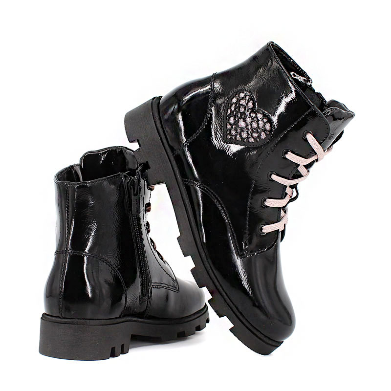 Ботинки байка, артикул 1962, цвет черно-розовый купить в интернет-магазине Shoeslel с доставкой по России