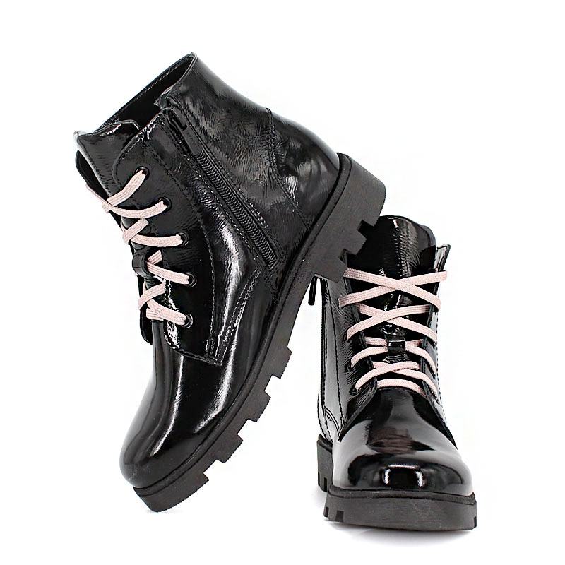 Ботинки байка, артикул 1962, цвет черно-розовый купить в интернет-магазине Shoeslel с доставкой по России