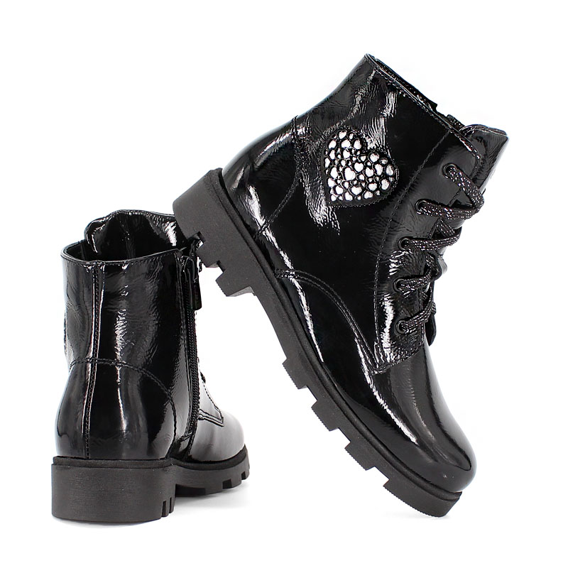 Ботинки байка, артикул 1962, цвет черно-серебристый купить в интернет-магазине Shoeslel с доставкой по России