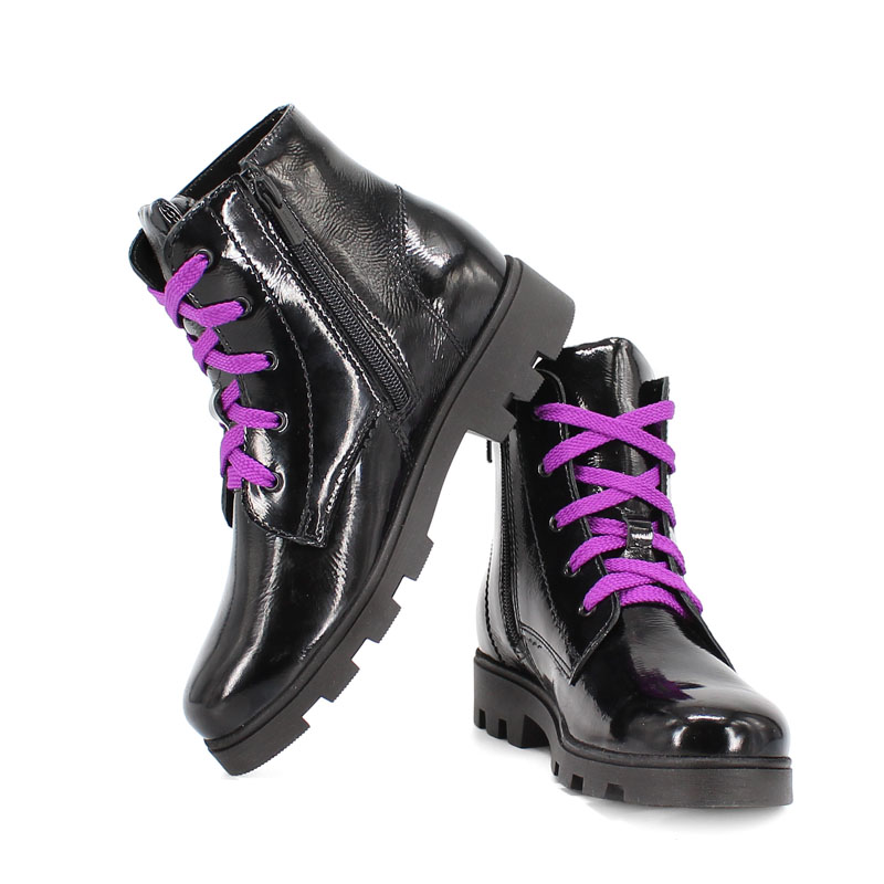 Ботинки байка, артикул 1962, цвет черно-фиолетовый купить в интернет-магазине Shoeslel с доставкой по России