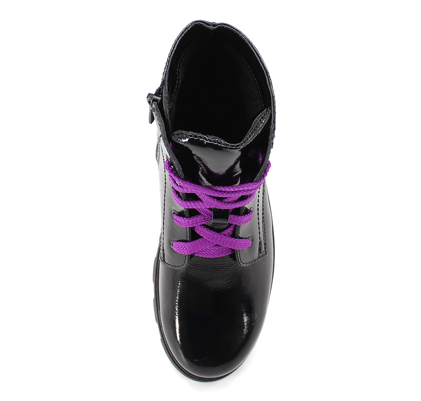 Ботинки байка, артикул 1962, цвет черно-фиолетовый купить в интернет-магазине Shoeslel с доставкой по России
