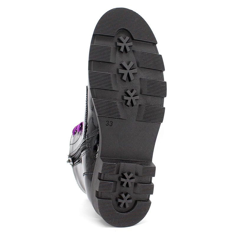 Ботинки байка, артикул 1962, цвет черно-фиолетовый купить в интернет-магазине Shoeslel с доставкой по России