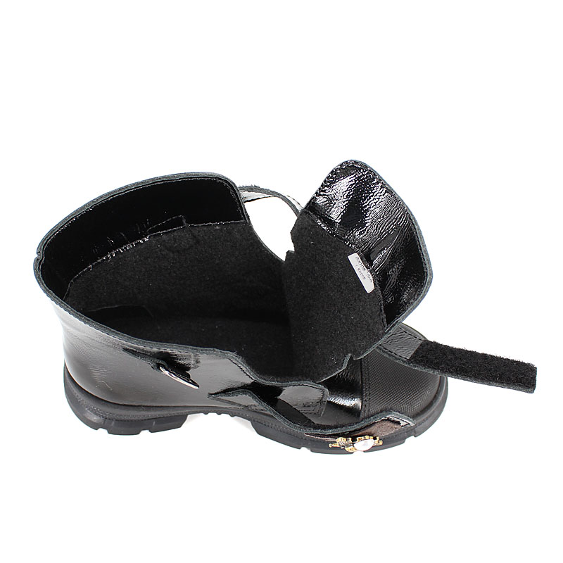 Ботинки байка, артикул 1965, цвет наплак, черный купить в интернет-магазине Shoeslel с доставкой по России