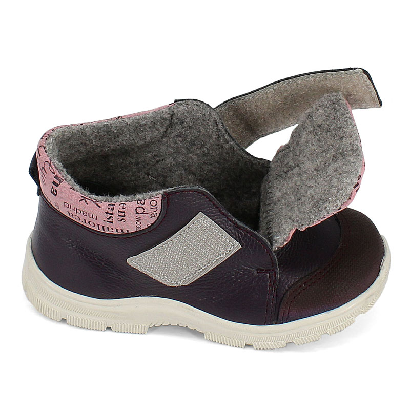 Ботинки малодетские байка, артикул 1970, цвет черничный купить в интернет-магазине Shoeslel с доставкой по России