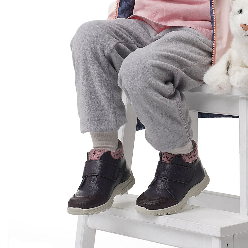 Ботинки малодетские байка, артикул 1970, цвет черничный купить в интернет-магазине Shoeslel с доставкой по России