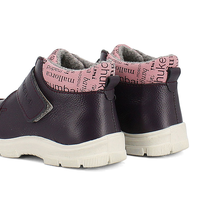 Ботинки малодетские байка, артикул 1970, цвет черничный купить в интернет-магазине Shoeslel с доставкой по России