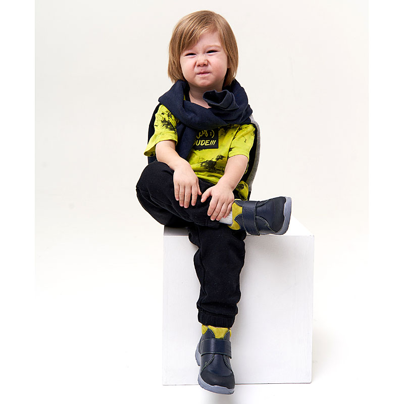 Ботинки малодетские байка, артикул 1970, цвет синий купить в интернет-магазине Shoeslel с доставкой по России