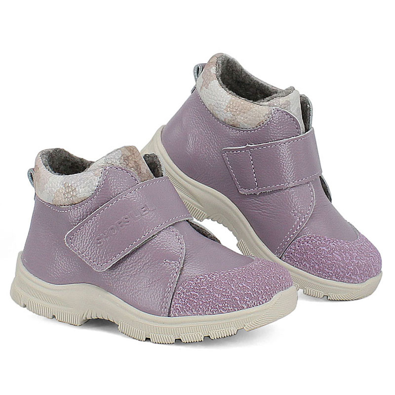 Ботинки малодетские байка, артикул 1970, цвет сиреневый купить в интернет-магазине Shoeslel с доставкой по России
