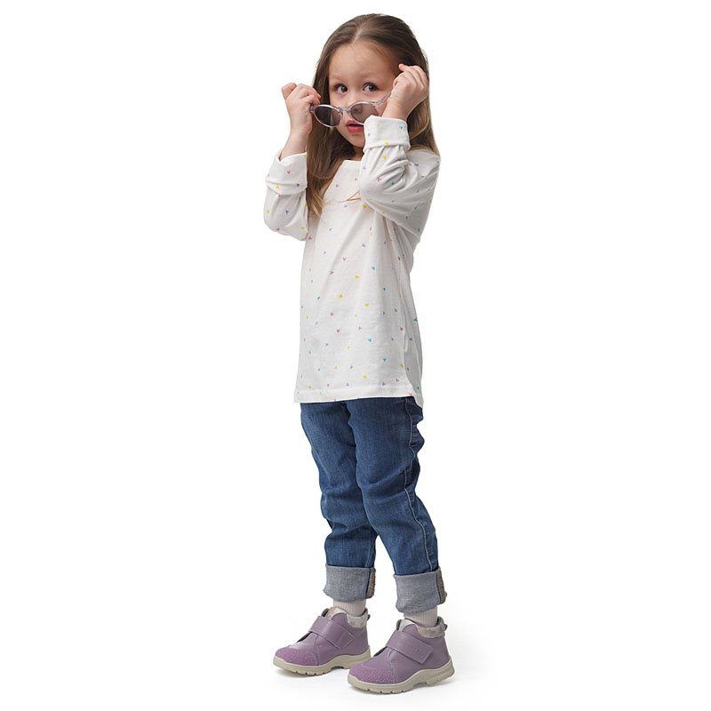 Ботинки малодетские байка, артикул 1970, цвет сиреневый купить в интернет-магазине Shoeslel с доставкой по России