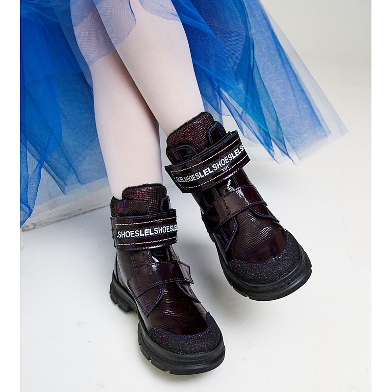 Ботинки байка, артикул 1973, цвет черничный купить в интернет-магазине Shoeslel с доставкой по России