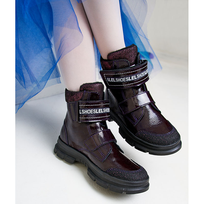 Ботинки байка, артикул 1973, цвет черничный купить в интернет-магазине Shoeslel с доставкой по России