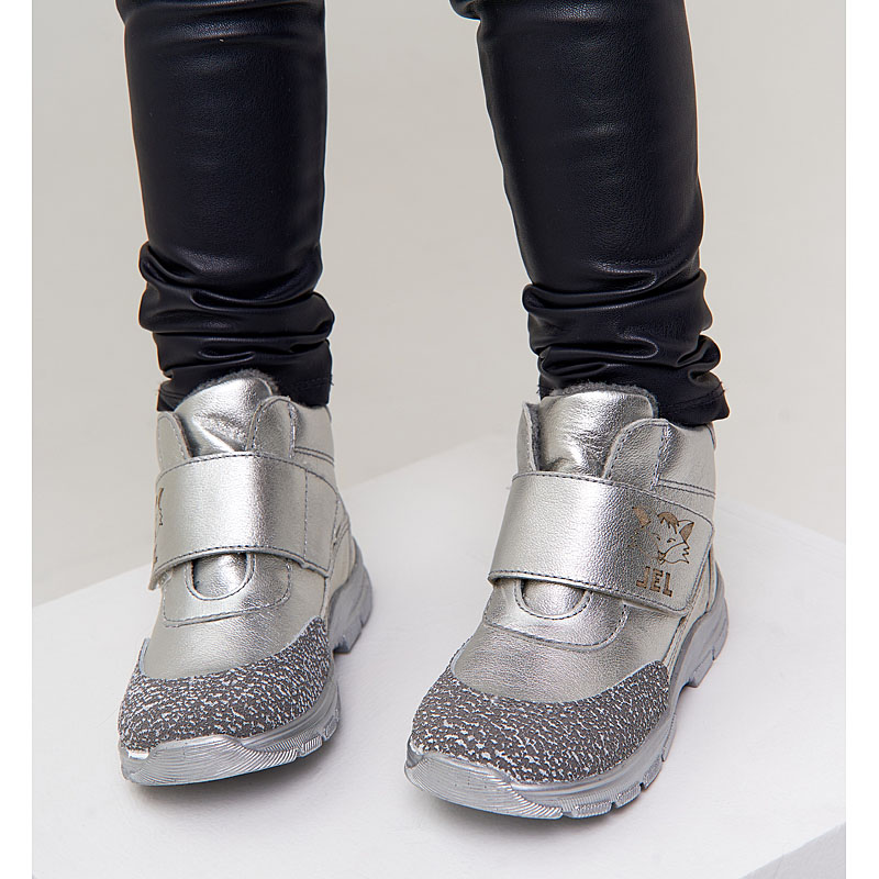 Ботинки малодетские байка, артикул 1975, цвет серебристый купить в интернет-магазине Shoeslel с доставкой по России