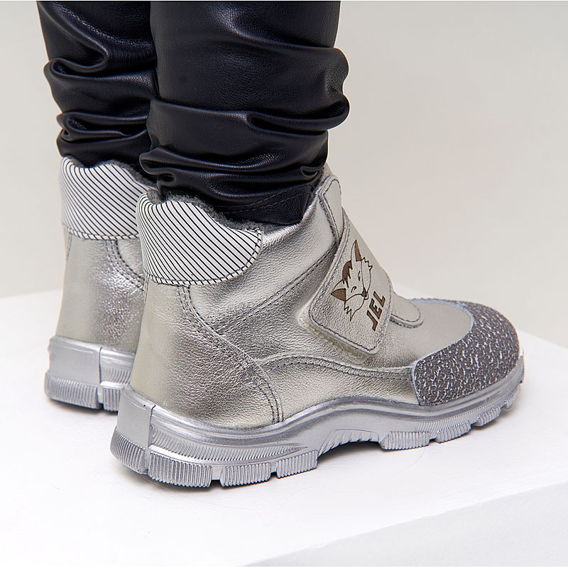 Ботинки малодетские байка, артикул 1975, цвет серебристый купить в интернет-магазине Shoeslel с доставкой по России