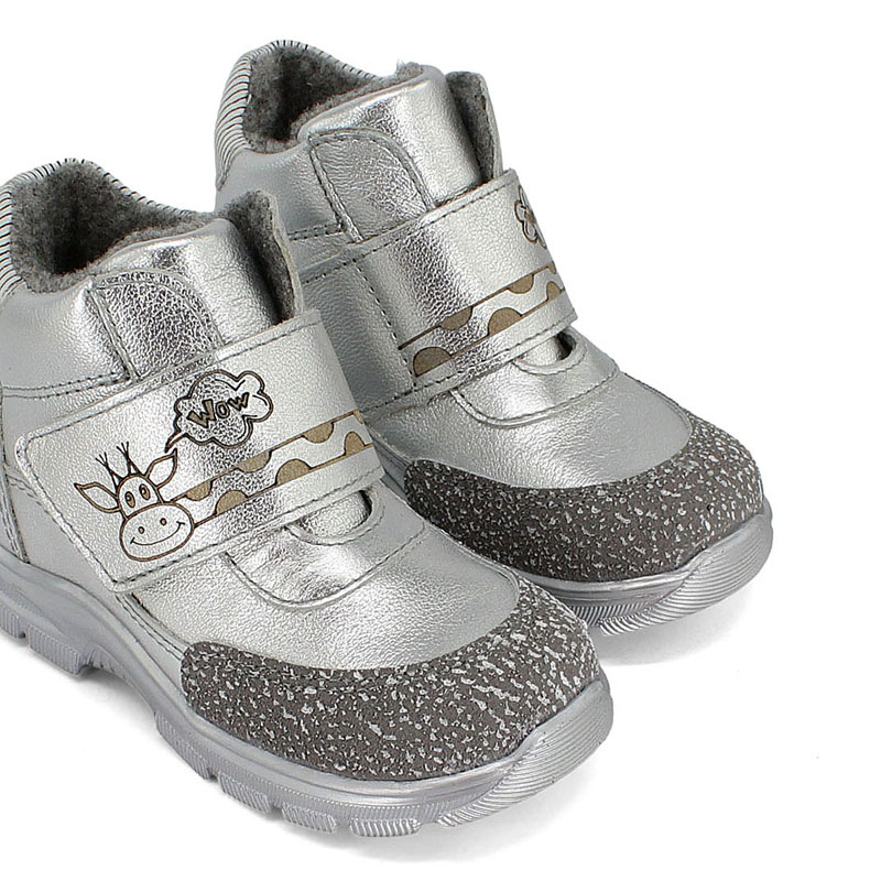 Ботинки малодетские байка, артикул 1975, цвет серебристый купить в интернет-магазине Shoeslel с доставкой по России