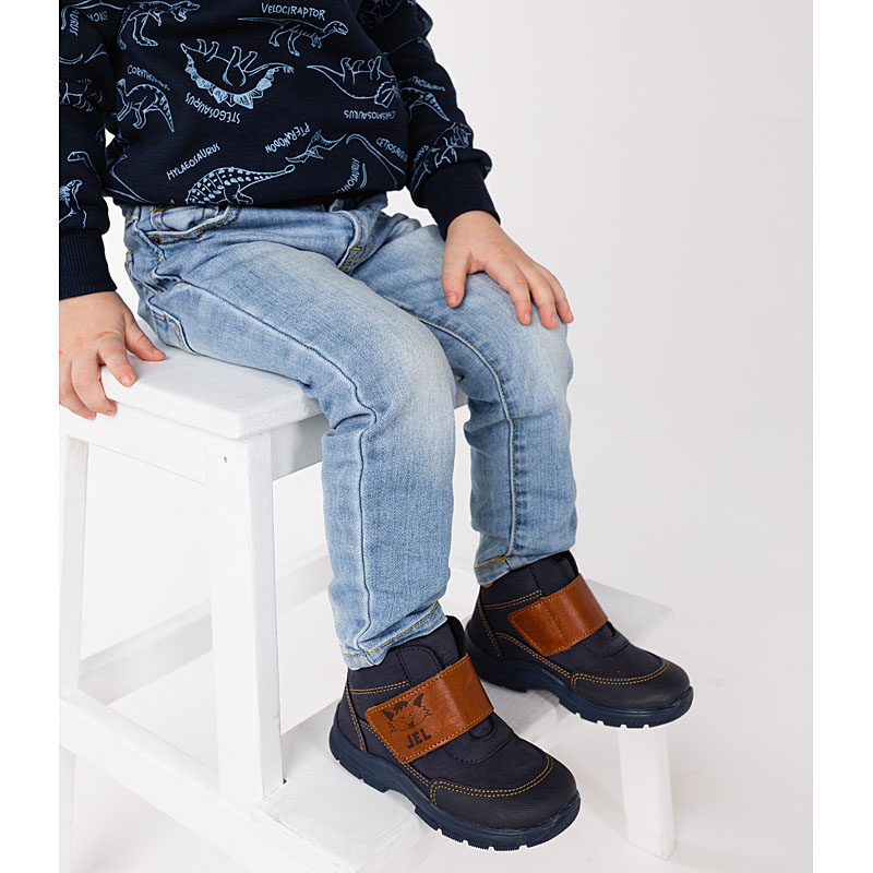 Ботинки малодетские байка, артикул 1975, цвет синий купить в интернет-магазине Shoeslel с доставкой по России