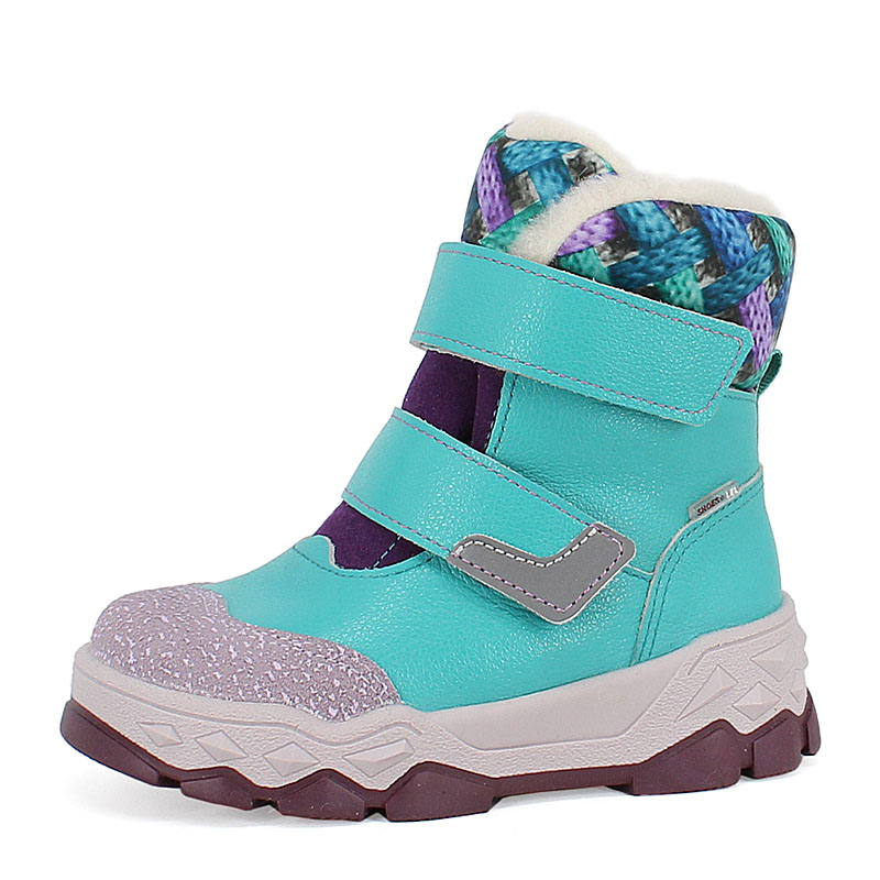 Ботинки малодетские нат.мех, артикул 1992, цвет бирюзовый купить в интернет-магазине Shoeslel с доставкой по России