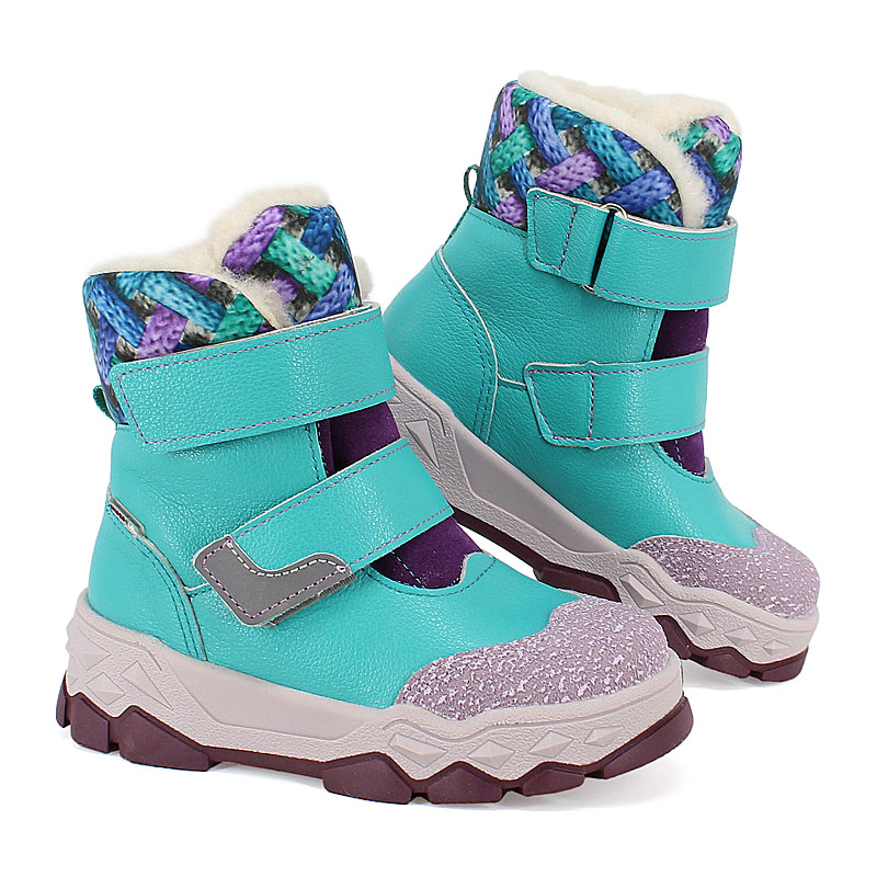 Ботинки малодетские нат.мех, артикул 1992, цвет бирюзовый купить в интернет-магазине Shoeslel с доставкой по России