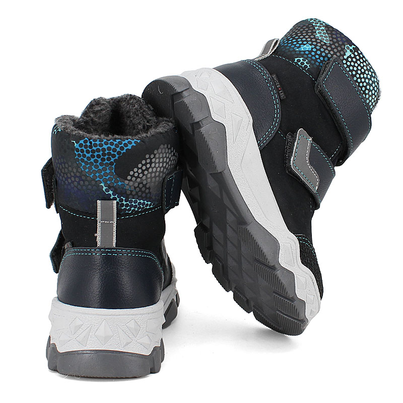 Ботинки малодетские нат.мех, артикул 1992, цвет синий купить в интернет-магазине Shoeslel с доставкой по России