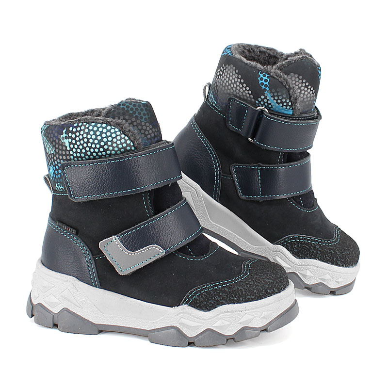 Ботинки малодетские нат.мех, артикул 1992, цвет синий купить в интернет-магазине Shoeslel с доставкой по России