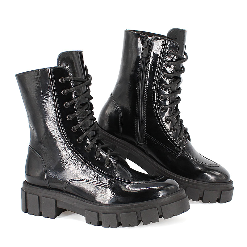 Ботинки байка, артикул 1996, цвет наплак, черный купить в интернет-магазине Shoeslel с доставкой по России