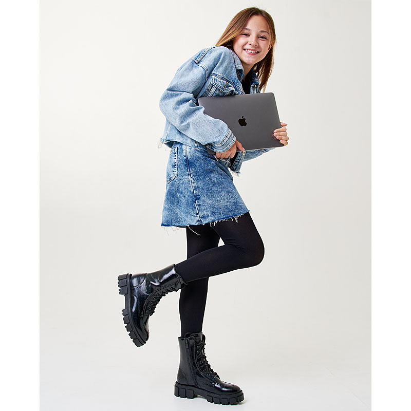 Ботинки байка, артикул 1996, цвет наплак, черный купить в интернет-магазине Shoeslel с доставкой по России