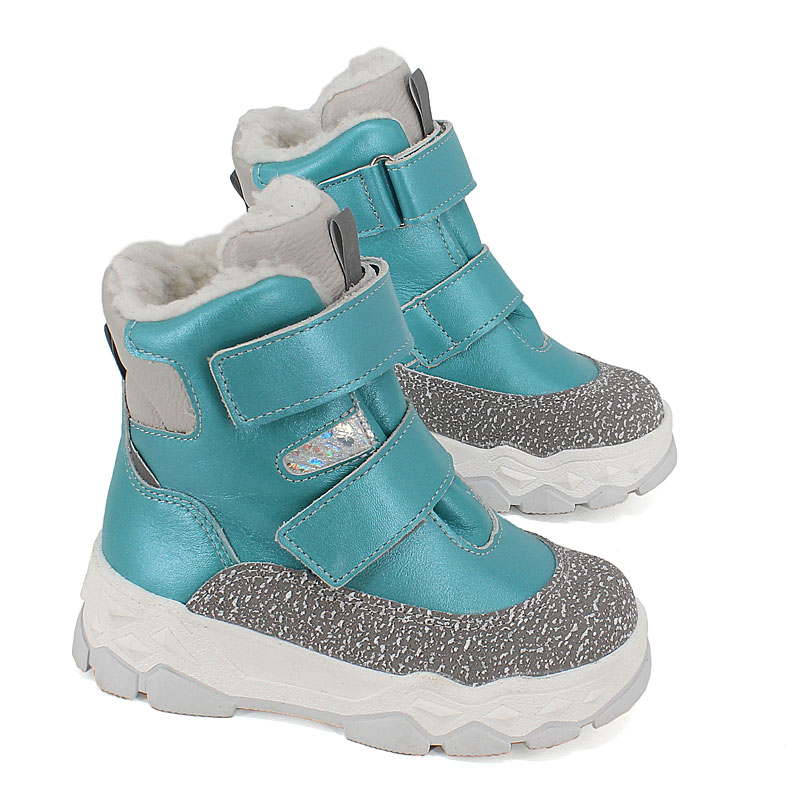 Ботинки малодетские нат.мех, артикул 2011, цвет бирюзовый купить в интернет-магазине Shoeslel с доставкой по России