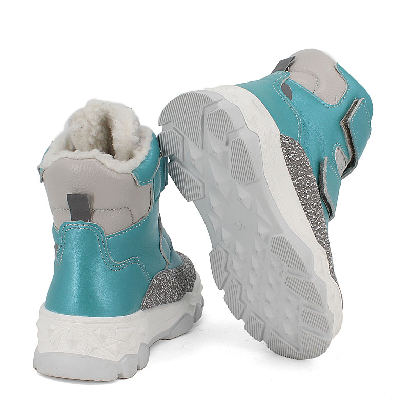 Ботинки малодетские нат.мех, артикул 2011, цвет бирюзовый купить в интернет-магазине Shoeslel с доставкой по России