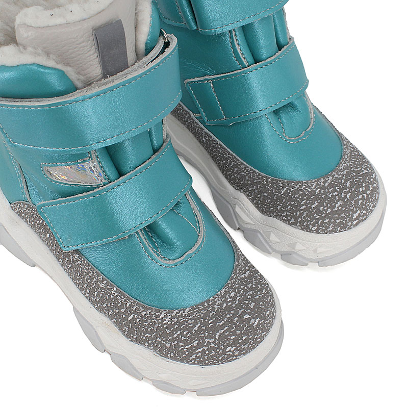 Ботинки малодетские нат.мех, артикул 2011, цвет бирюзовый купить в интернет-магазине Shoeslel с доставкой по России