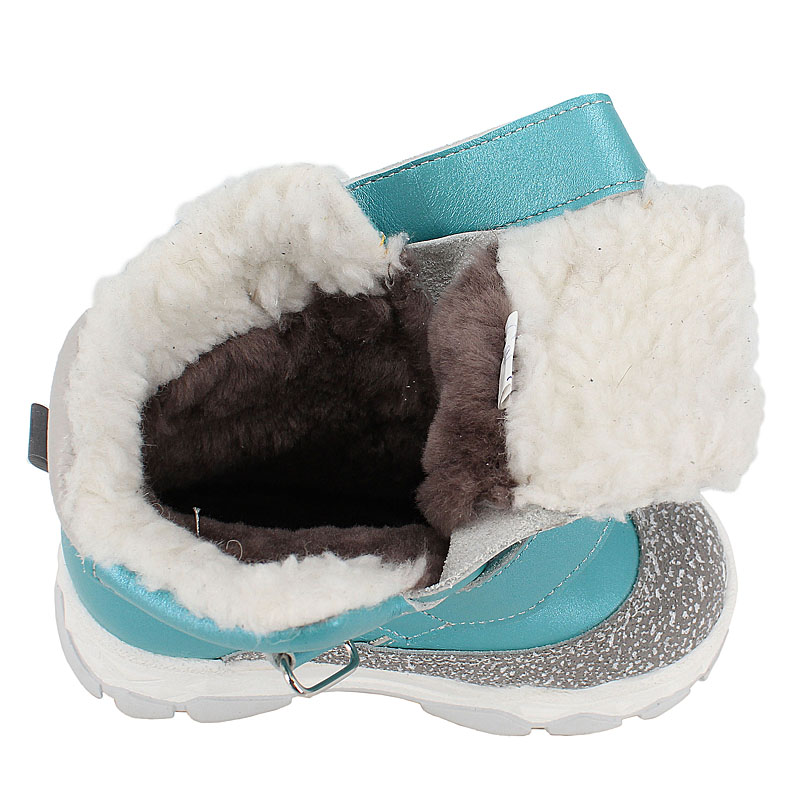 Ботинки малодетские нат.мех, артикул 2011, цвет бирюзовый купить в интернет-магазине Shoeslel с доставкой по России