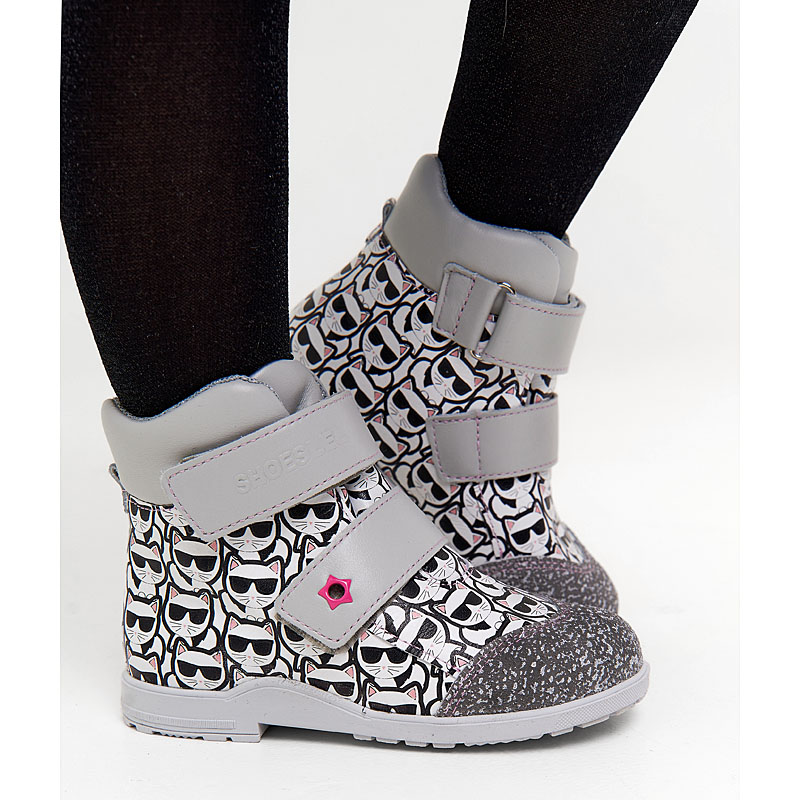 Ботинки ясельные, артикул 2019, цвет серый купить в интернет-магазине Shoeslel с доставкой по России