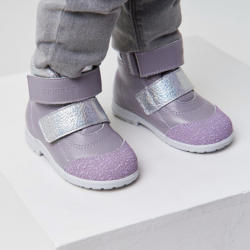 Ботинки ясельные, артикул 2019, цвет сиреневый купить в интернет-магазине Shoeslel с доставкой по России