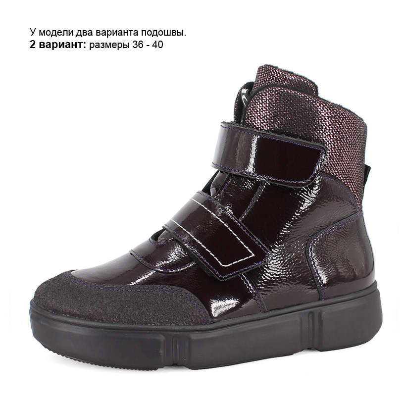 Ботинки байка, артикул 2021, цвет черничный купить в интернет-магазине Shoeslel с доставкой по России