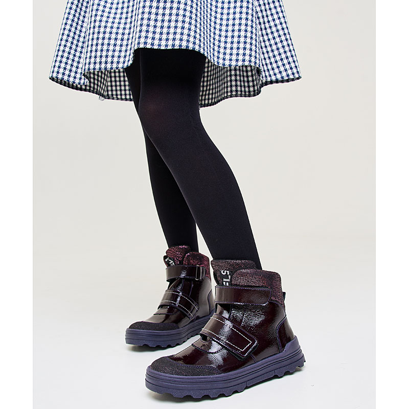 Ботинки байка, артикул 2021, цвет черничный купить в интернет-магазине Shoeslel с доставкой по России