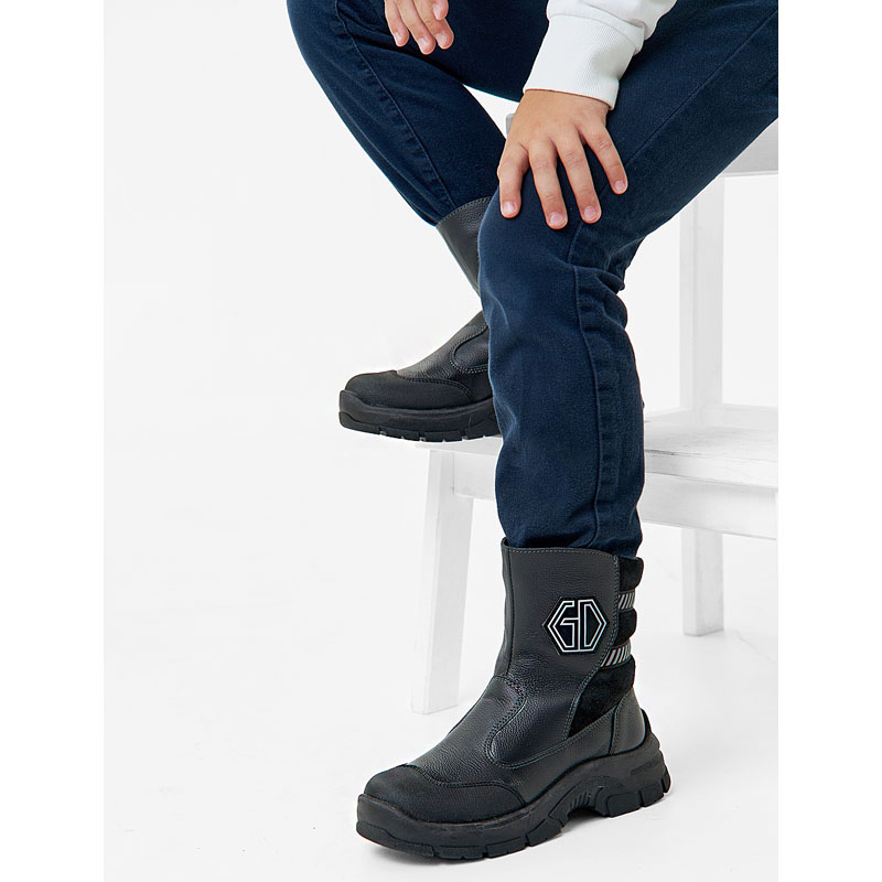 Сапожки нат.мех, артикул 2025, цвет черный купить в интернет-магазине Shoeslel с доставкой по России