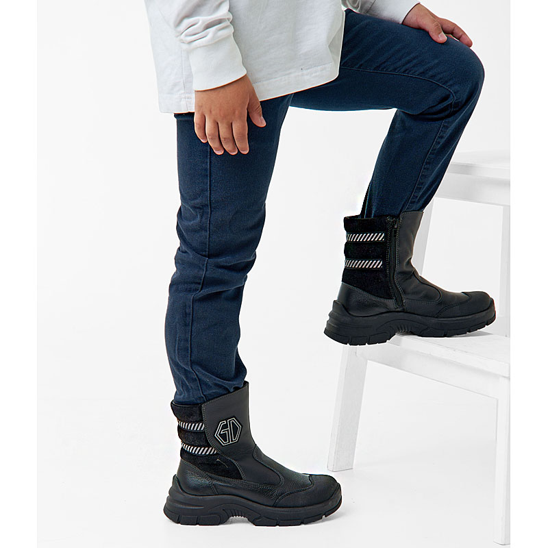 Сапожки нат.мех, артикул 2025, цвет черный купить в интернет-магазине Shoeslel с доставкой по России