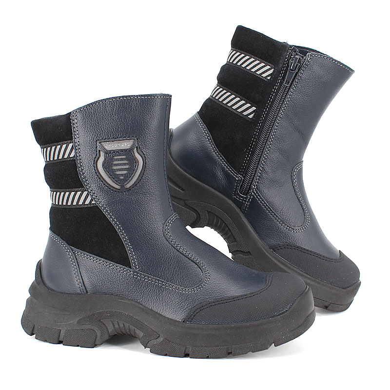 Сапожки нат.мех, артикул 2025, цвет синий купить в интернет-магазине Shoeslel с доставкой по России