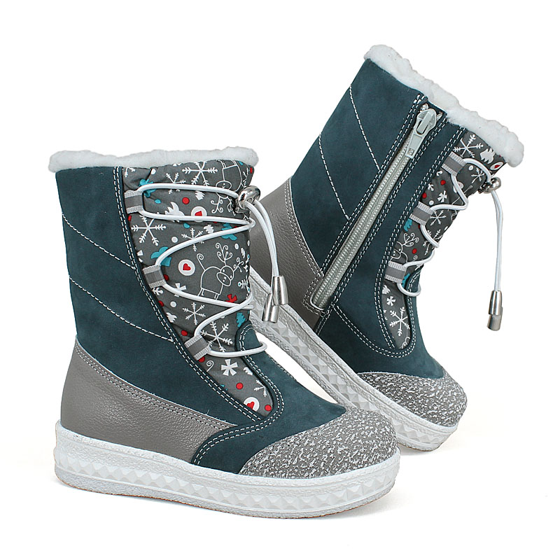 Сапожки малодетские нат.мех, артикул 2026, цвет аквамариновый купить в интернет-магазине Shoeslel с доставкой по России