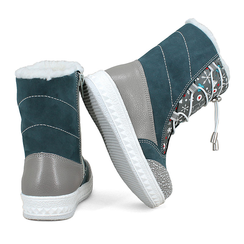 Сапожки малодетские нат.мех, артикул 2026, цвет аквамариновый купить в интернет-магазине Shoeslel с доставкой по России