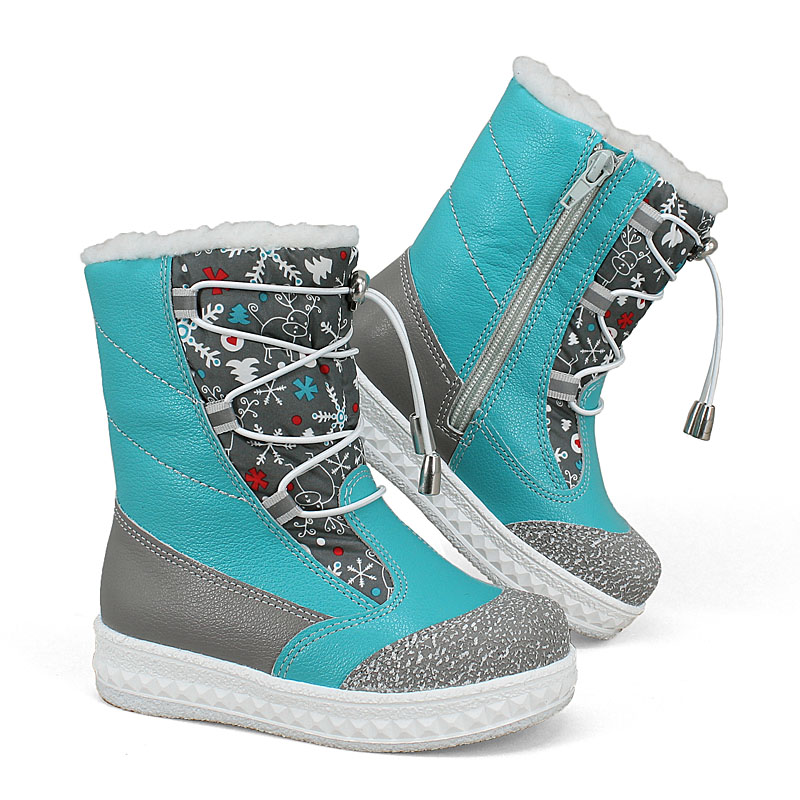 Сапожки малодетские нат.мех, артикул 2026, цвет бирюзовый купить в интернет-магазине Shoeslel с доставкой по России