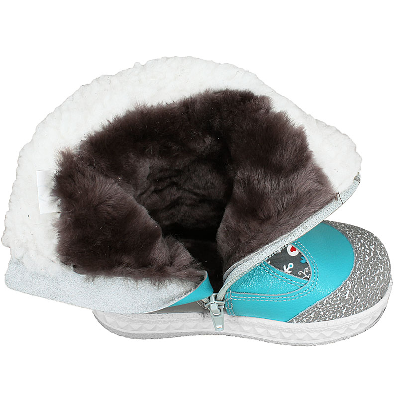 Сапожки малодетские нат.мех, артикул 2026, цвет бирюзовый купить в интернет-магазине Shoeslel с доставкой по России