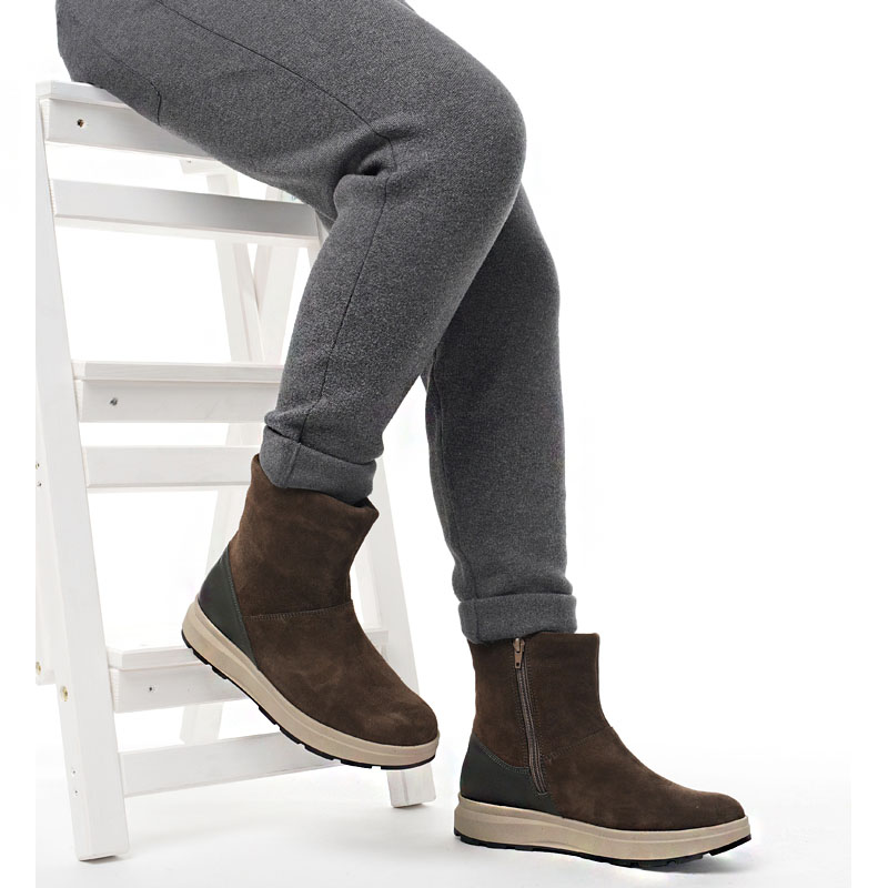 Полусапожки, артикул 2027, цвет хаки купить в интернет-магазине Shoeslel с доставкой по России