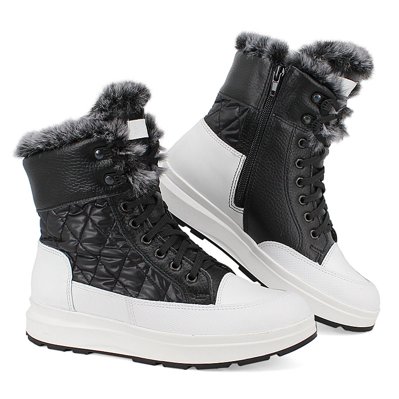 Ботинки, артикул 2034, цвет черно-белый купить в интернет-магазине Shoeslel с доставкой по России