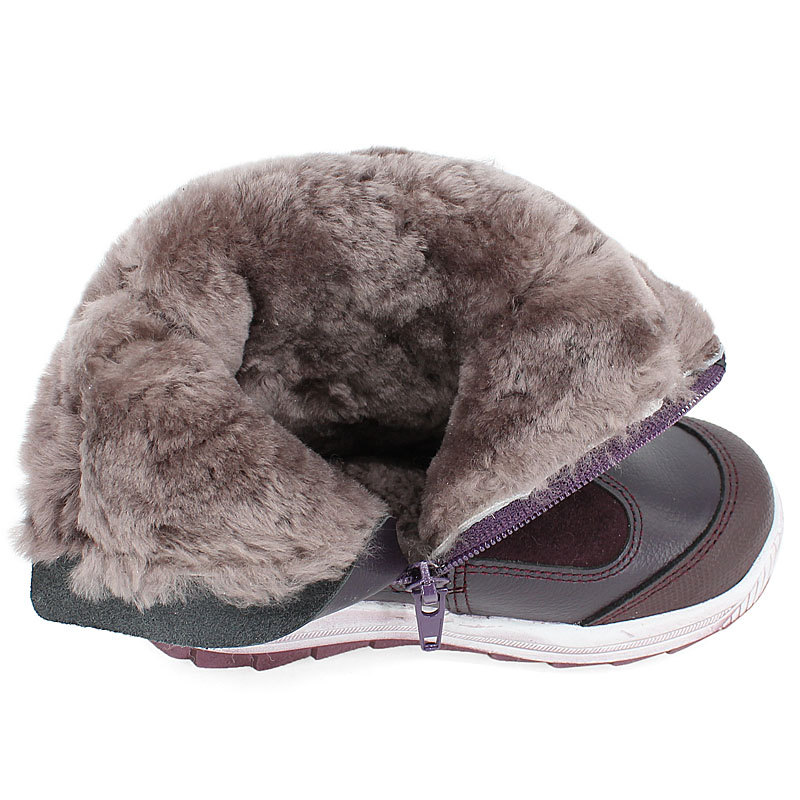 Сапожки малодетские нат.мех, артикул 2036, цвет черничный купить в интернет-магазине Shoeslel с доставкой по России