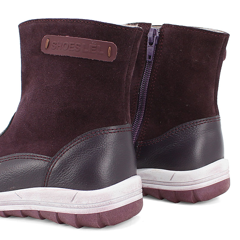 Сапожки малодетские нат.мех, артикул 2036, цвет черничный купить в интернет-магазине Shoeslel с доставкой по России