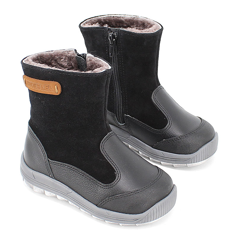 Сапожки малодетские нат.мех, артикул 2036, цвет черный купить в интернет-магазине Shoeslel с доставкой по России